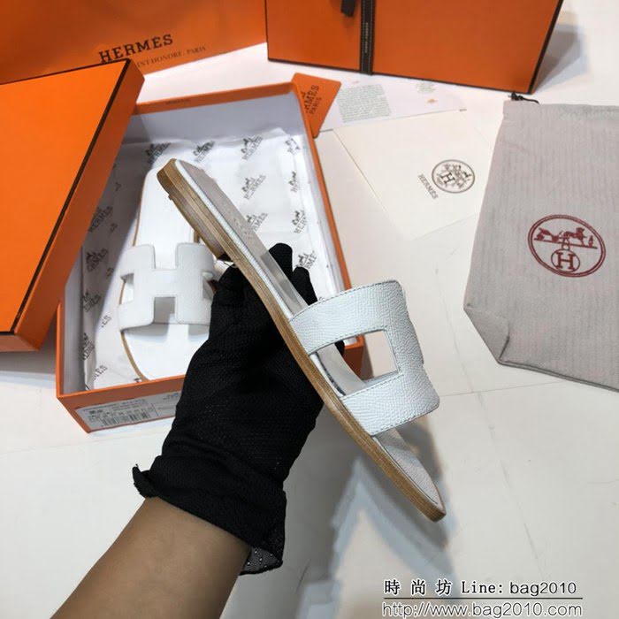 HERMES愛馬仕 頂級品質 2018手掌紋系列 貴婦拖鞋 休閒百搭款 真皮底女拖鞋  dsX1422